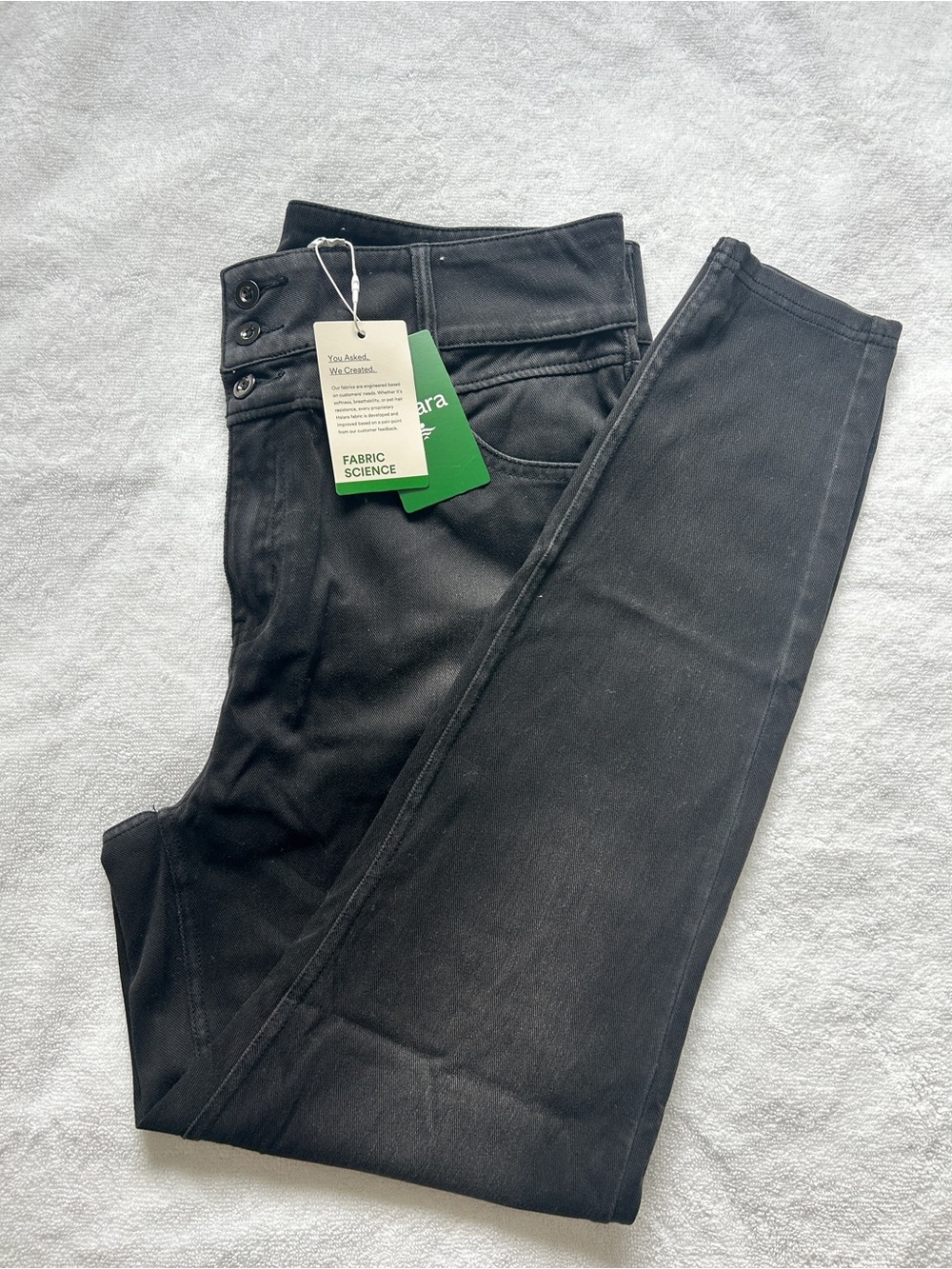 Women's Black High-Rise Button-Front Jeans